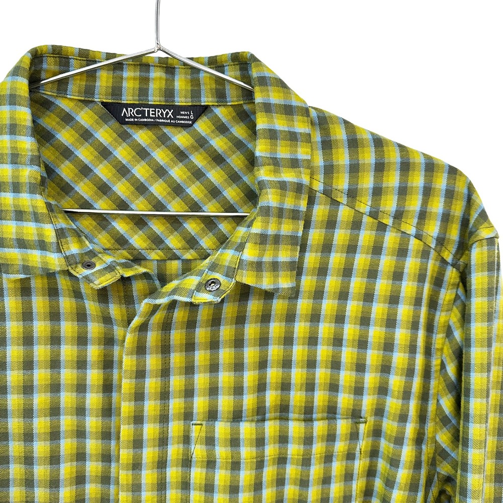 ARC'TERYX Men's Bernal Long Sleeve Snap Front Plaid Shirt • Large • green